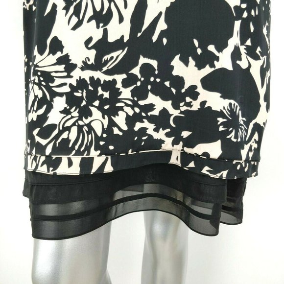 Diane Von Furstenberg Size 10 Silk Sleeveless Lined Floral Print Shift Dress - Picture 3 of 9